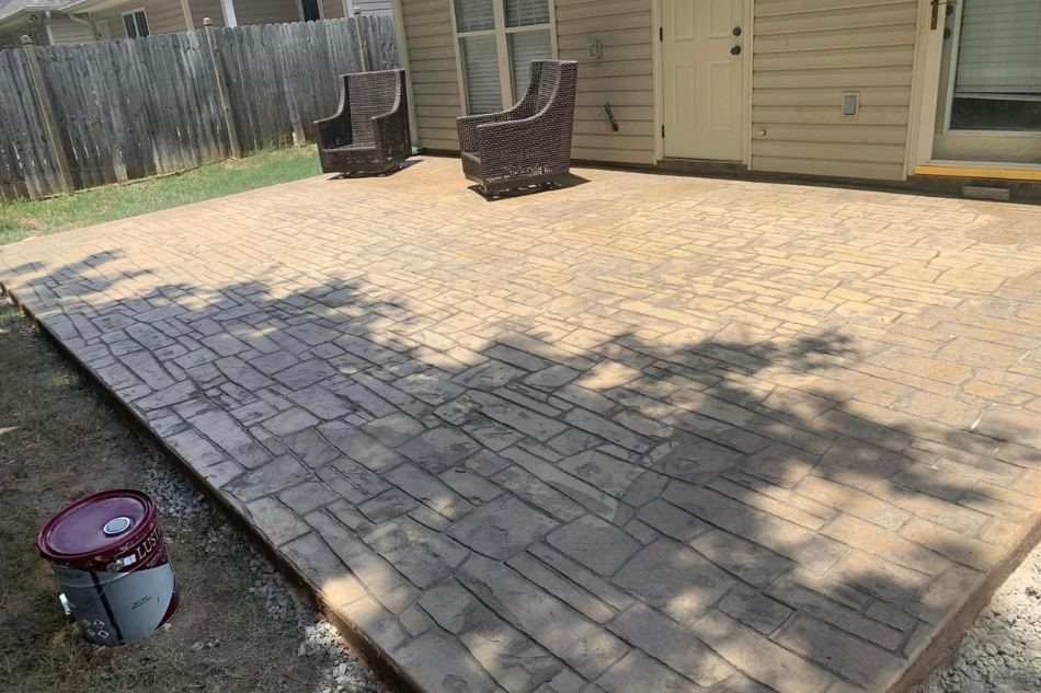 Completed stamped concrete installation
