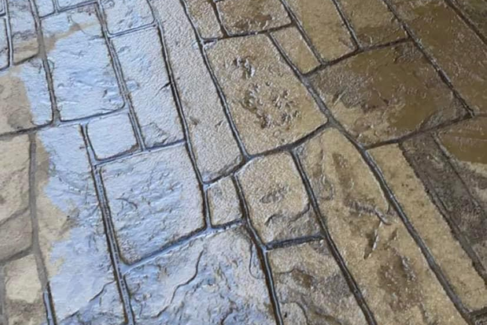 Detail of stamped concrete pattern